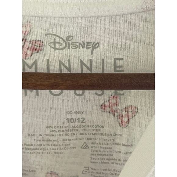Disney Allover Minnie Mouse‎ Bow Print Short Sleeve Size M - Picture 3 of 5
